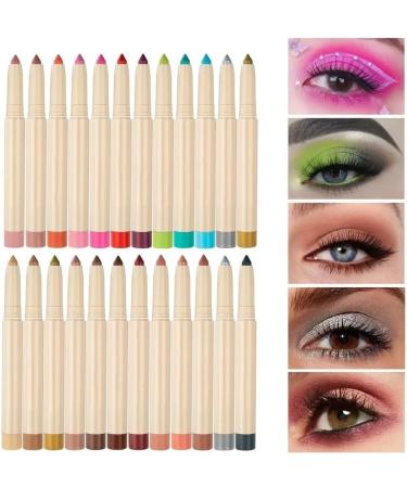 Pearlescent Eyeshadow Pencil Stick Long-lasting Glitter Shimmer Eye Shadow Pen Eyeliner Stick Eye Makeup Tools Waterproof 22 Colors (Color : NO.1) - Buy Online on GoSupps.com