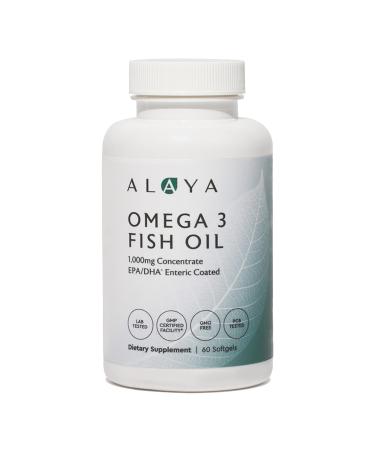 Alaya Naturals - Omega 3 Fish Oil, 1000 mcg, 60 Softgels, Non-GMO, No Fishy Aftertaste