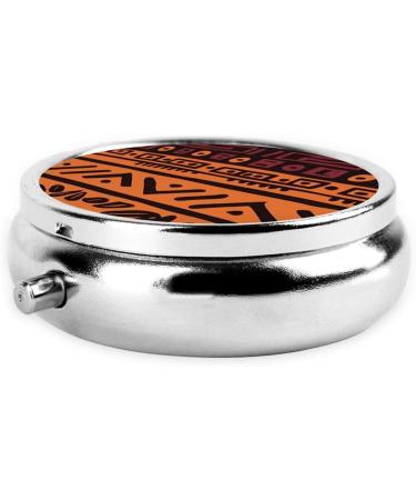 Buy African Mud Cloth Tribal Metal Pill Box - Portable 3-Compartment Round Design for Small Pills | Perfect for Travel - Buy Online on GoSupps.com