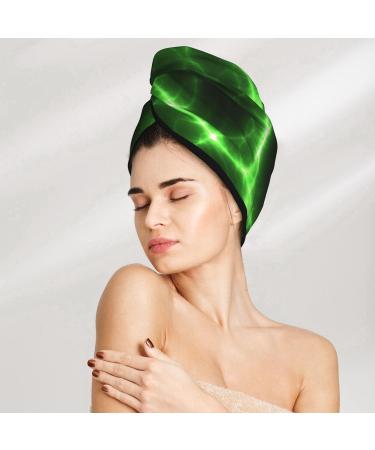 Green Lightning Microfiber Hair Towel | Super Absorbent Coral Velvet Wrap for Long Curly & Thick Hair - Quick Dry Solution for Women - Buy Online on GoSupps.com