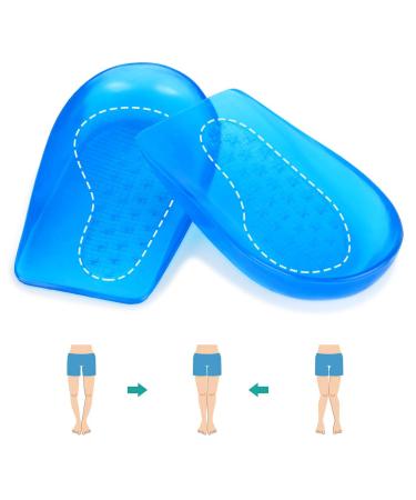 O/x Type Leg orthopedic insoles soft gel heel pillow heel support for the type O/x heel angular cushion orthopedic inserts for supination and pronation for women and men blue large