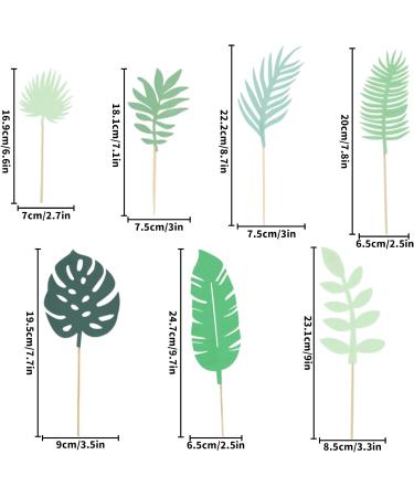 7Pcs Tropical Palm Leaves Cake Topper Greenery Cake Decorations Palm Leaves Personalised Birthday Cake Decoration Green Leaf Forest Cupcake for Hawaiian Themed Birthday Party Supplies - Buy Online on GoSupps.com