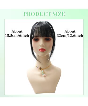 1B# Black Fringe Hair with Temples Clip in Bangs - Real Human Hair Extensions - Buy Online on GoSupps.com