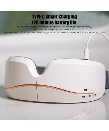 Eye Massage Device with Warm Compression & Vibration | Bluetooth Music & Fatigue Relief - Sleep Support (White) - Buy Online on GoSupps.com