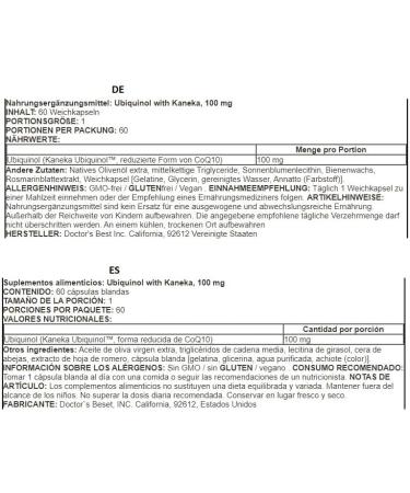 Doctors Best Ubiquinol 100mg - Powerful Antioxidant for Cardiovascular Health 60 Softgels | Buy Internationally - Buy Online on GoSupps.com