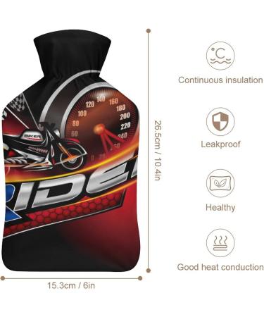 Driver Motorcycle Hot Water Bottle with Plush Cover - Hand Warmer for Adults & Kids | 26.5x15.3cm - International Shipping - Buy Online on GoSupps.com