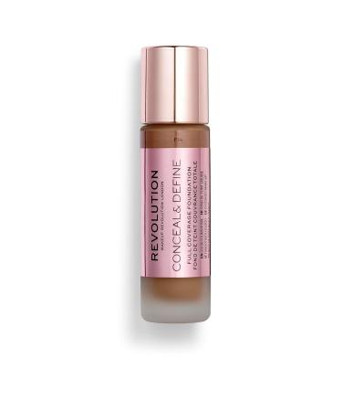 Revolution Beauty Conceal & Define Foundation - Full Coverage Long-Lasting Matte Vegan & Cruelty-Free for Dark Skin Tones (F14) - 0.8 Fl.Oz. International Shipping Available - Buy Online on GoSupps.com