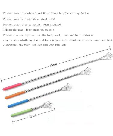 3-Piece Stainless Steel Telescopic Back Scratcher Set - Rubberized Handle for Instant Itch Relief | Available in Black Red & Blue - Buy Online on GoSupps.com