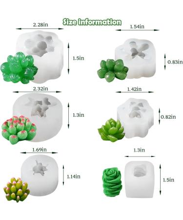 Actvty 6Pcs Succulent Silicone Molds - Cactus Flower Plants Molds for Cake Decorating  Fondant  Chocolate  Handmade Candle  Wax Melt  Soap  Epoxy Resin 6 Pcs - Buy Online on GoSupps.com