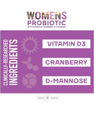 Replenish the Good Probiotics for Women - Supports Digestive & Vaginal Health with D3 Prebiotics & Cranberry - Defends Against UTI & Yeast - 15x More Effective Than Regular Capsules (60 Count) - Buy Online on GoSupps.com