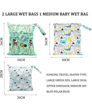 Grovble 3-Piece Wetbag Set | Reusable Zipper Organizer for Babies | High Capacity Diaper Bags for Kindergarten & Travel - Buy Online on GoSupps.com
