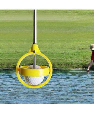 PINMEI Golf Ball Retriever Tool - Automatic Extendable Stainless Steel for Water Hazards - White/Yellow - Perfect Gift for Golfers - Buy Online on GoSupps.com