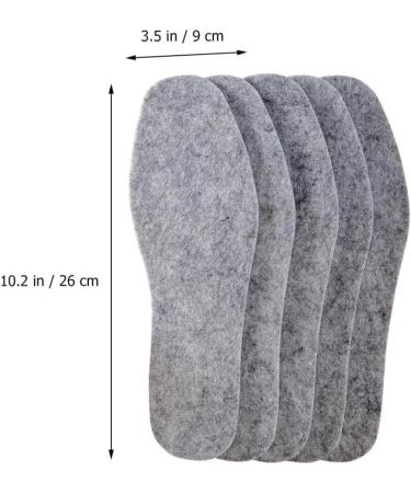 Buy 5 Pairs Wool Shoe Insoles | Winter Warm Felt Inserts for Men & Women | Soft Cushion Boot Insoles - Grey - Buy Online on GoSupps.com
