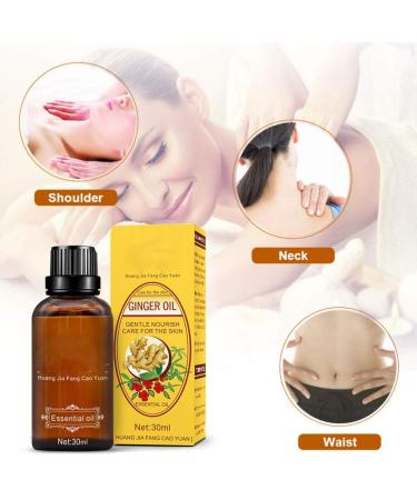 Buy Natural Ginger Massage Oil - Lymphatic Drainage & Cold Relief | 30ml SPA Massage Oil for Relaxation - Buy Online on GoSupps.com