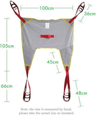 Full Body Sling Patient Lift Bathroom Equipment Mesh Patient Lift Sling with Commode Opening Divided Leg Sling for Disabled for Bed Positioning Lifting and Transfer - Buy Online on GoSupps.com