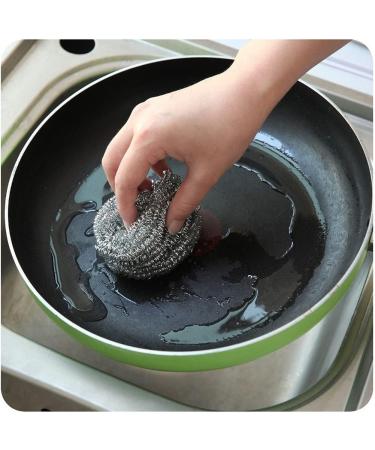 4 Pcs Stainless Steel Scourer Wire Dish Pot Kitchen Cleaning Ball Washing Dishes Scrubbers Pan Bowl Cleaner Kitchen Accessories Practical and Fashion - Buy Online on GoSupps.com