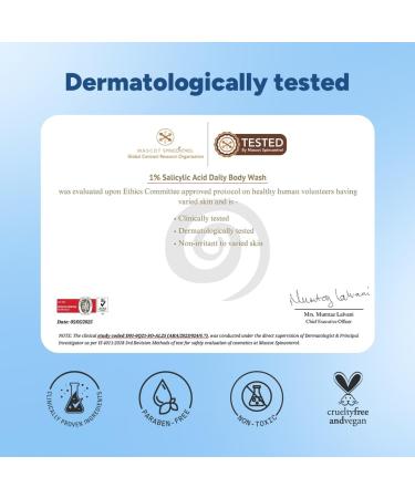 1% Salicylic Acid Body Wash for Bacne Bumpy & Strawberry Skin | Exfoliates Cleanses & Smoothens Uneven & Rough Skin | Paraben & SLS Free | Shower Gel For All Skin types (300ml) - Buy Online on GoSupps.com