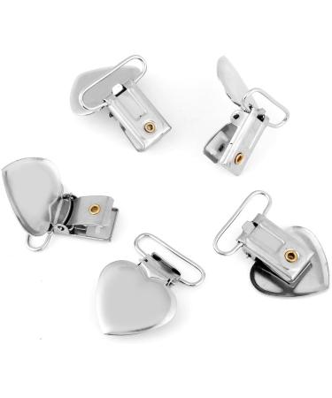 Zerodis 10-Pack Metal Heart Shape Pacifier Holder Clips | Cute DIY Pearl Accessories for Babies - Buy Online on GoSupps.com