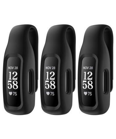 EEweca 3-Pack Clip Case Accessory for Fitbit Inspire 3/Inspire 2, Black+Black+Black (not for Inspire, Inspire hr, ace 2)