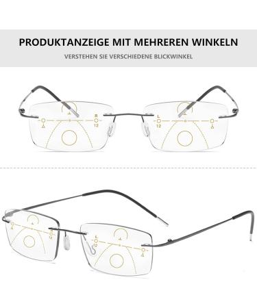 Lanomi Self-Tinting Multifocal Reading Glasses for Men & Women | Blue Light Filter | Anti-Fatigue Titan Photochromic Eyewear | 1.5 Diopter Rectangle Design - Buy Online on GoSupps.com