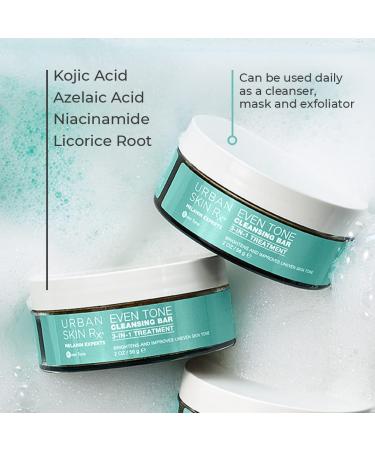 Urban Skin Rx Even Tone Cleansing Bar 3-in-1 Daily Cleanser Exfoliator Brightening Mask with Kojic Acid, Azelaic Acid, Niacinamide - 2.0 Oz - Buy Online on GoSupps.com