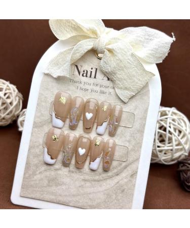 French Love Whitening Handmade Nail Wearing Style Long Ladder Wearable Nail Patch Finished False Nail Patch 10PCS (Size : L) 1 count (Pack of 1) - Buy Online on GoSupps.com