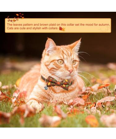 Thanksgiving Cat Bowtie Collar Set: Turkey & Plaid Print | Pack of 2 with Bell | Fall Kitten Accessories - Buy Online on GoSupps.com