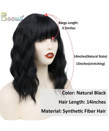 Becus Short Welled Bob Wonder With Pony - Synthetic Black Natural Wave Wig for Women | Shoulder-Length Bob - Buy Online on GoSupps.com