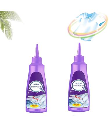 Active Enzyme Laundry Stain Remover - White Shirt Guardian 2023 New Fast Laundry Stain Remover Garment Stubborn Stain Cleaner Oil Remover Clothing Quick Laundry Dry Cleaner (Purple 2pcs) Purple 2pcs