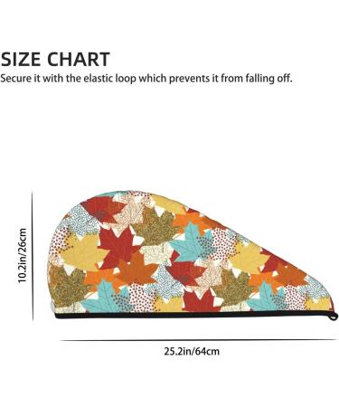 Fall Maple Leaves Microfiber Hair Towel - Ultra Absorbent Coral Velvet Wrap for Long Curly & Thick Hair - Quick Dry Hair Cap for Women - Buy Online on GoSupps.com
