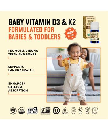 Legendairy Milk Organic Baby Vitamin D3 & K2 Liquid Drops - 400 IU Vegan Infants & Kids Supplement - 90 Drops - Buy Online on GoSupps.com