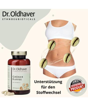 Dr. Oldhaver Green Coffee Capsules (120 pcs) - Premium German Quality Vegan High-Quality Green Coffee Extract with Vitamin C for Energy Metabolism - Buy Online on GoSupps.com