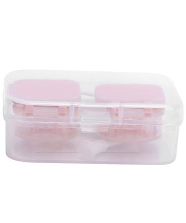 Contact lens container portable plastic box for cosmetic lentils travel storage organizer contact lens storage set for hard contact lenses soft contact lenses (pink)