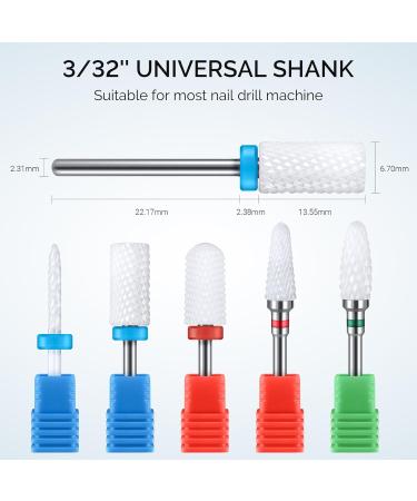 Meloysusie Nail Drill Bits Set - 10pc Ceramic Safety Bits for Electric Nail Files - Professional Tools for Acrylic, Gel Nails, Cuticle Removal - 3/32 Inches - Buy Online on GoSupps.com