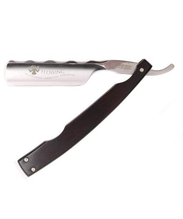 DOVO Flowing Shave Ready Straight Razor with Ebony Handle 6/8" Carbon Steel