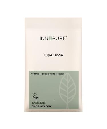 INNOPURE Super Sage Leaf 4000mg - No fillers or Binders. for Menopause Symptoms - High Strength - Hot Flushes & Night Sweats - 60 Capsules 2 Month Supply - Vegan - UK Made