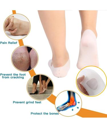 Silicone Moisturizing Socks for Men & Women - Non-Slip Anti-Split (2 Pack Large White) - Buy Online on GoSupps.com