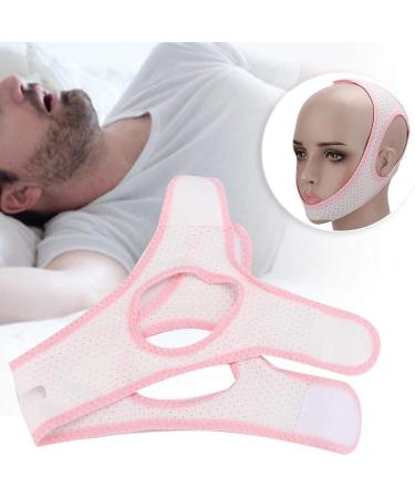Adjustable Anti Snore Chin Strap - Snore Reduction Aid Device - Easy to Wear - Triangular Mesh Cloth - White - Buy Online on GoSupps.com