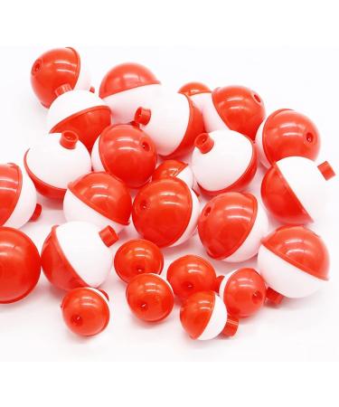 Woozettn 60 Pcs Fishing Float Hard ABS Bobber Bulk Push Button Round Buoy Floats - 1/1.5 Inch - Fishing Tackle Accessories - Buy Online on GoSupps.com