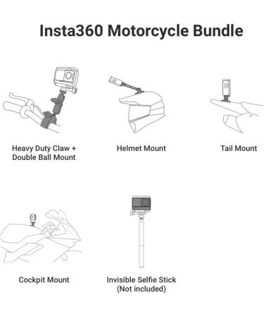 Insta360 Motorcycle Bundle - Complete Mounting Kit for Insta360 & GoPro Cameras - Buy Online on GoSupps.com