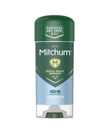 Mitchum Anti-Perspirant & Deodorant Clear Gel Unscented 3.4 oz (96 g) Unscented 3.4 Ounce (Pack of 1)
