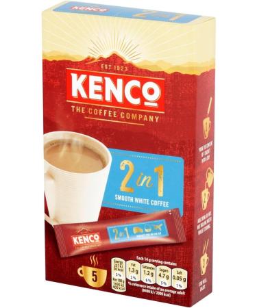 Coffee Bundle which Contains Kenco 2 in 1 Smooth White Instant Coffee Sachets 5 x 14g - Pack of 4 with Grocery List Card - Buy Online on GoSupps.com