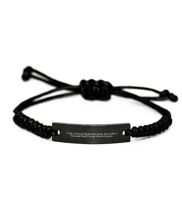 Funny Dental Hygienist Gifts for Men - Rope Bracelet Engraved 'I Am A Dental Hygienist Dad' - Unique Christmas Memorable Presents