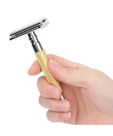 Double-Sided Zinc Alloy Safety Razor - Eco-Friendly Non-Slip Travel & Home Use for Men - Gold - Buy Online on GoSupps.com