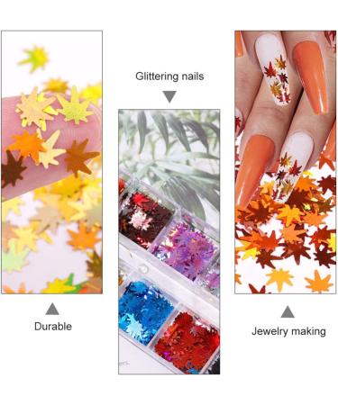FRCOLOR 2 Boxes Maple Leaf Nail Art Glitter Sequins Colored DIY Manicure Decals Stickers for Nail Art Design Makeup Decoration - Buy Online on GoSupps.com