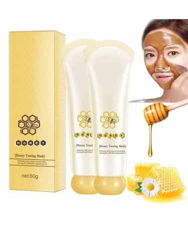 XIGUA Honey Mask  Honey Tearing Mask Oil Control Blackhead Remover Honey Tearing Peel Mask Off Dead Skin Clean Pores Peel Mask Dead Skin (2 PCS)