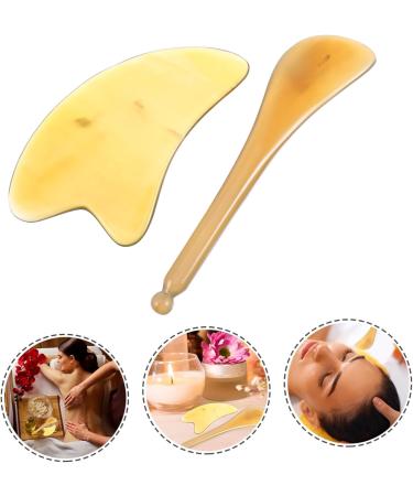 Shop Abaodam 2-in-1 Horn-Schablett Tools | Jade Gua Sha Board for Beauty Body Care & Massage | Thai Hand-Foot Spa - Buy Online on GoSupps.com