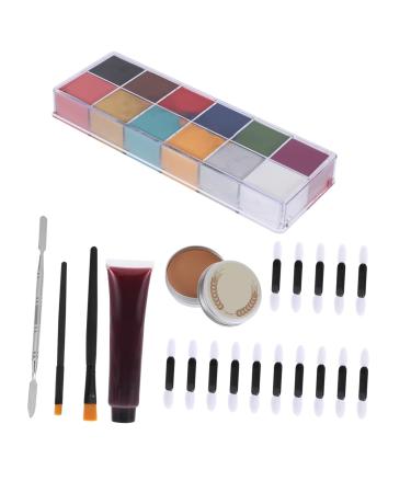 NOLITOY Scar Makeup Tools Wound Modeling Scar Wound Makeup Wax Scar Makeup Kit Effects Wax Coagulated Blood Gel Fake Wound Skin Wax Halloween Makeup Kit Body Plastic Cosmetic Bag