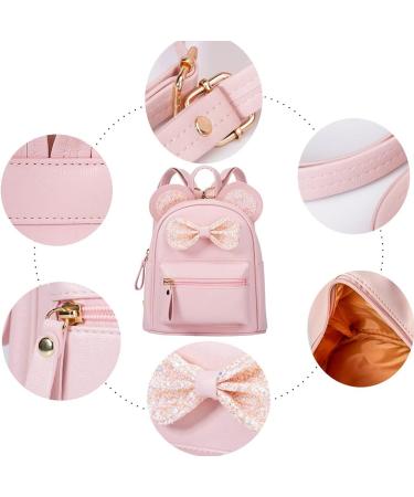 Sunwel Fashion Cute Sequin Mouse Ears Mini Backpack (Pink) - Perfect Travel & School Bag for Girls and Women - Buy Online on GoSupps.com