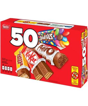 Nestle Mini Assorted Chocolate & Candy - KITKAT Coffee Crisp Aero Smarties - 505 g (Pack of 50 Mini Bars) Unflavored 50 Count (Pack of 1) - Buy Online on GoSupps.com